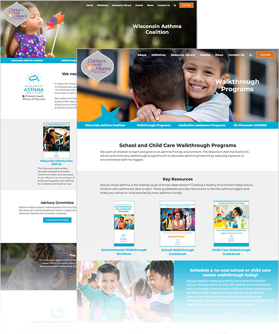 Children's Health Alliance of Wisconsin - interior pages