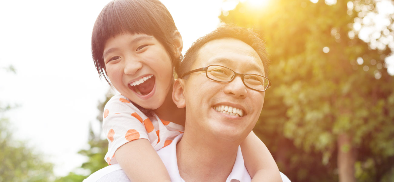 happy dad and daughter