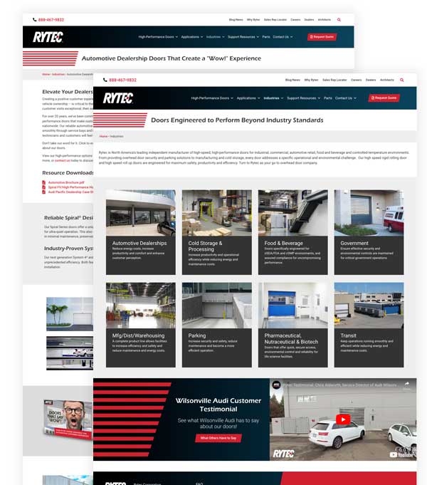 Rytec website pages