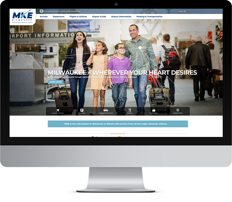 Mitchell International Airport website design Mitchell International Airport website design