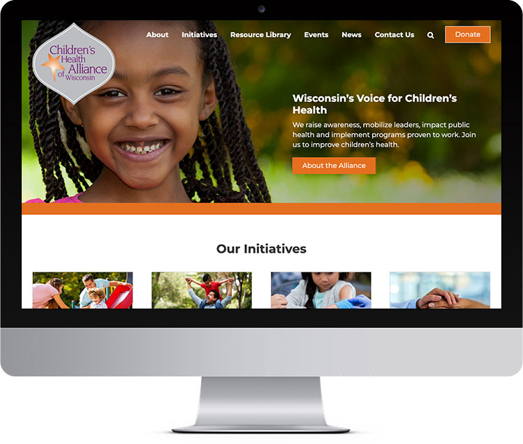 Children's Health Alliance of Wisconsin - homepage desktop