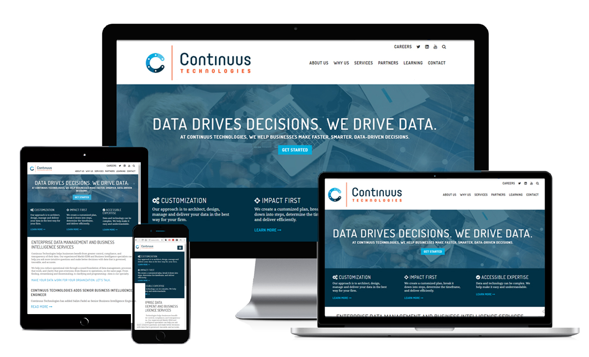 Continuus Technologies Website on various devices