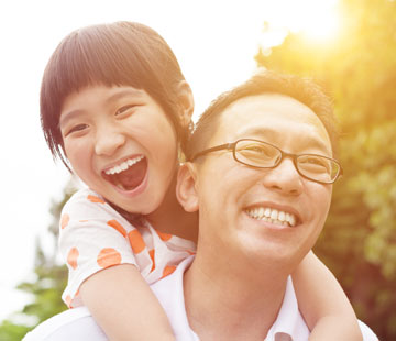 happy dad and daughter