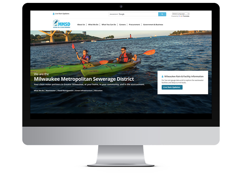 MMSD Milwaukee Metropolitan Sewerage District - homepage website design MMSD Milwaukee Metropolitan Sewerage District - homepage website design