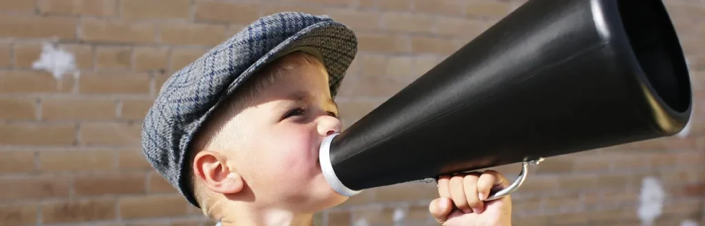 boy with megaphone