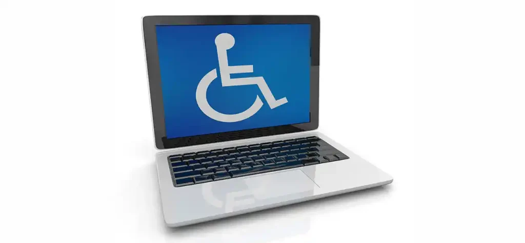 disabled symbol on laptop screen