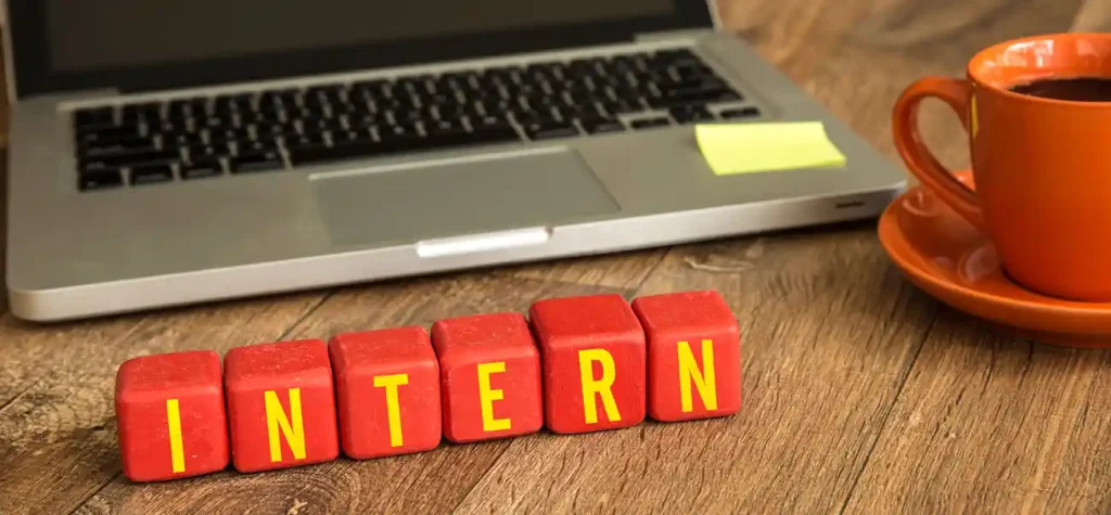 blocks with letters spelling intern