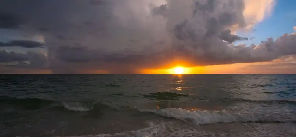 sunset over water
