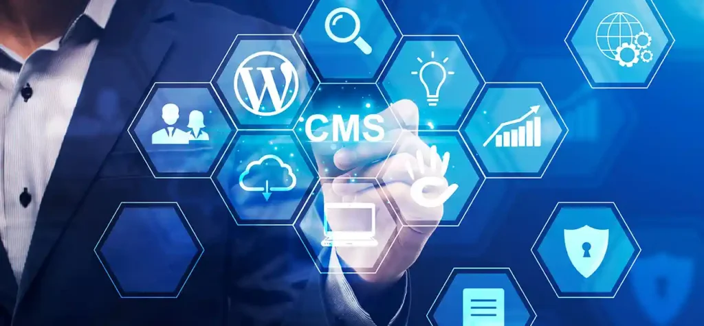hand pointing to CMS icons
