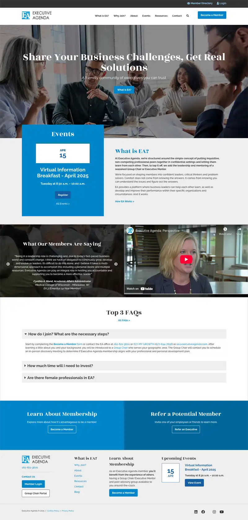 Executive Agenda Homepage
