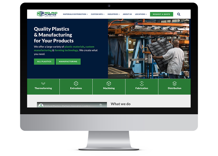 Midland Plastics Website on various devices