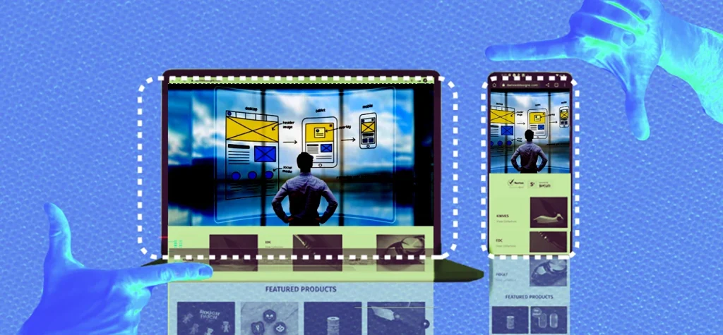 Man looking at diagrams of wireframes