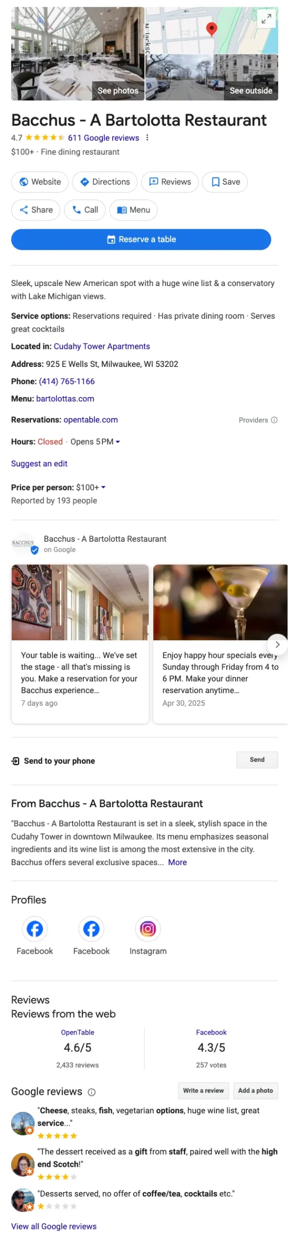 Bacchus Google my Business