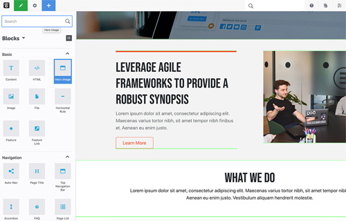 Screen shot of Concrete CMS tools