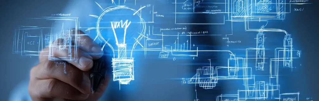 Content marketer working at a desk editing digital content on a laptop, representing human judgment guiding AI tools