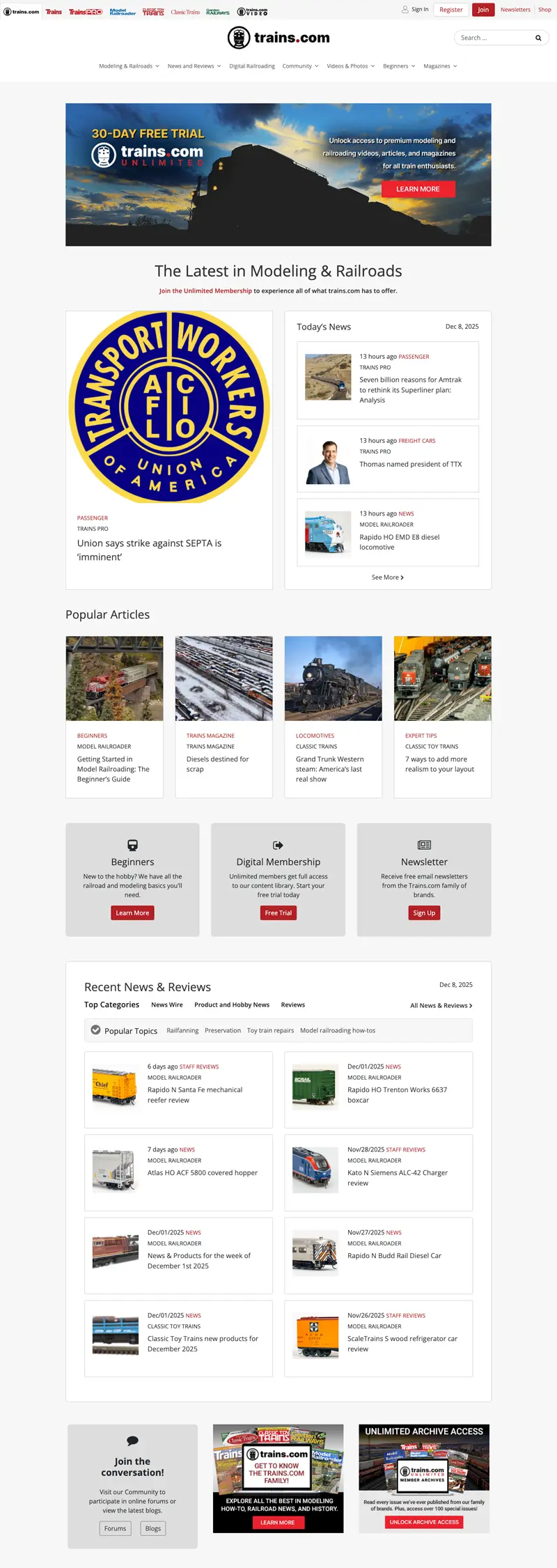 Trains.com Screen shot